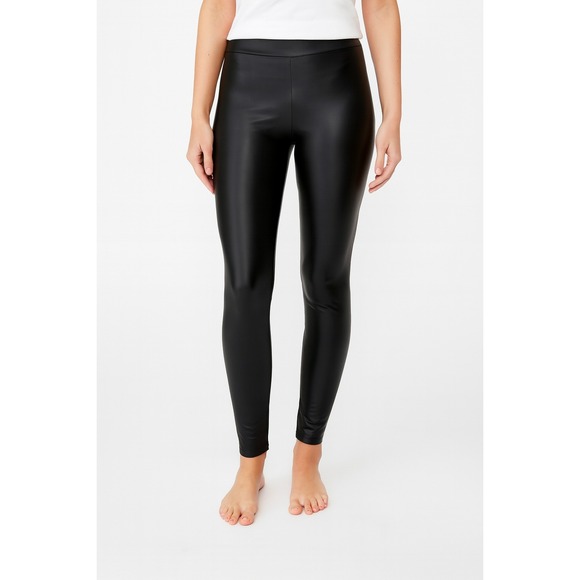 Express‎ Faux Leather Leggings Black Womens Medium High Waisted Pants - Picture 1 of 4